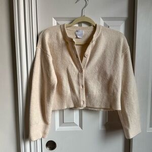 ASOS Cream Cardigan Sweater Cropped